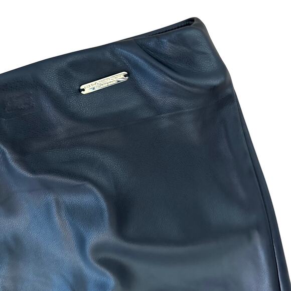 Andrew Marc NY Black Leather Midi Skirt Size Medium Super Soft - Picture 2 of 4